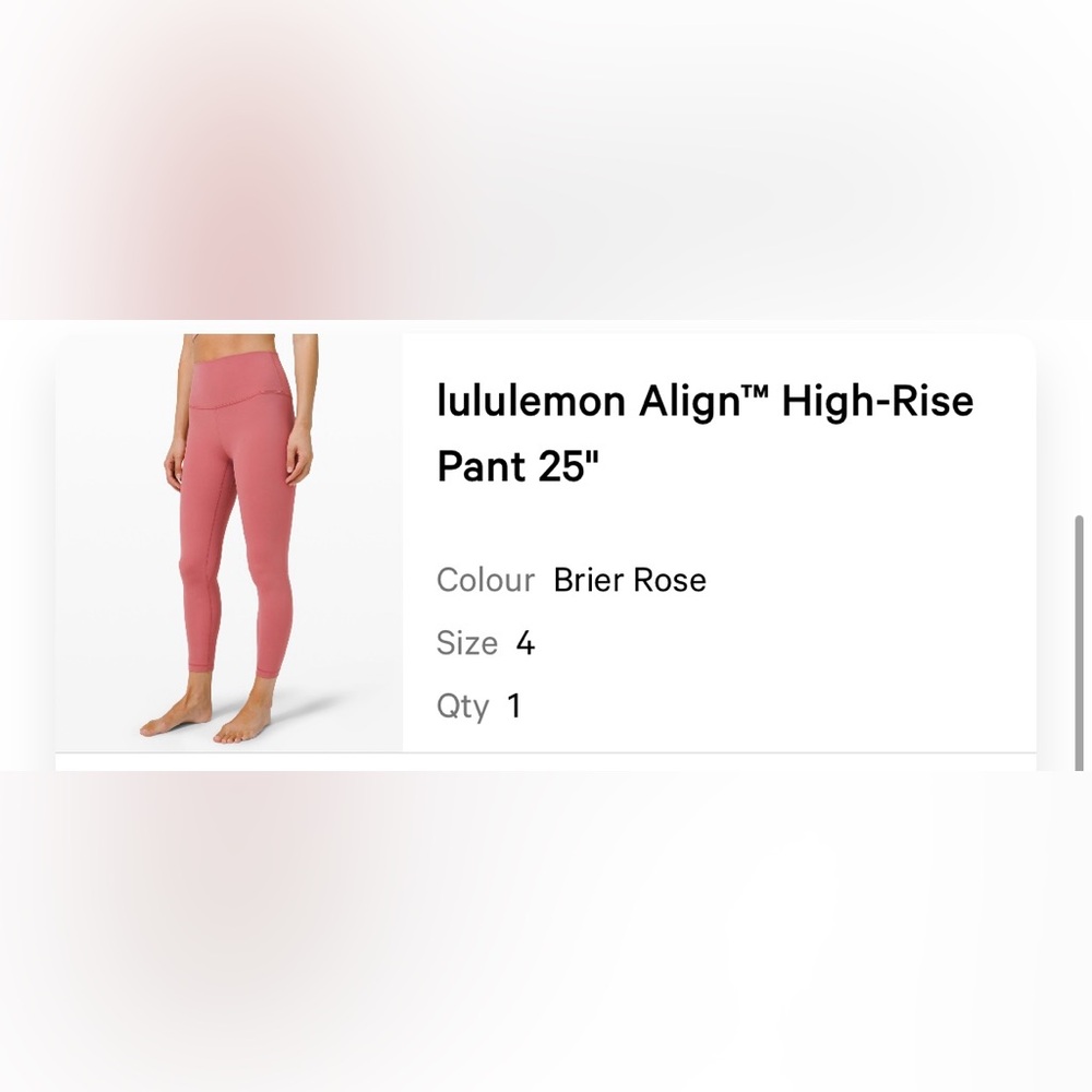 Lululemon align 25” mauve leggings